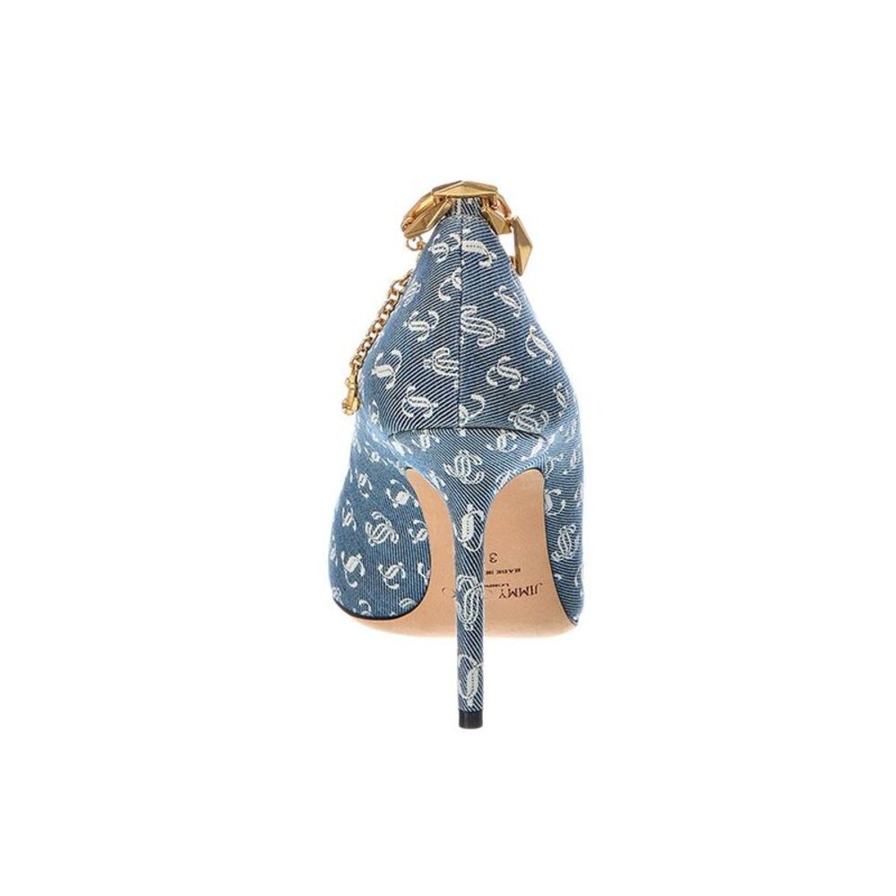 Jimmy Choo Diamond Talura 100 Denim Pump, Blue - Picture 3 of 5